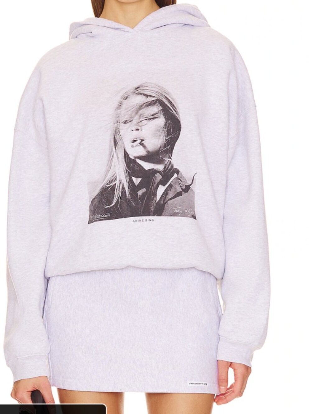 ANINE BING Grey Harvey Sweatshirt X Brigitte Bardot